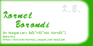 kornel borondi business card